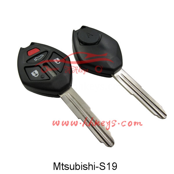 Mitsubishi 3+1 Buttons Remote Key Shell With Right Blade And Button