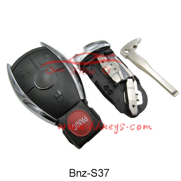 Benz E C R 3+1  Button Smart Car Key Shell With Logo(With Battery Clip, With Blade)