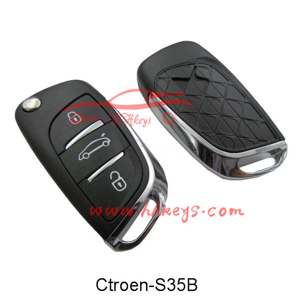 China Citroen/Peugeot DS 3 Buttons Flip Key Shell With 307 Blade Words On  The Side(DS Logo) Manufacturer and Supplier